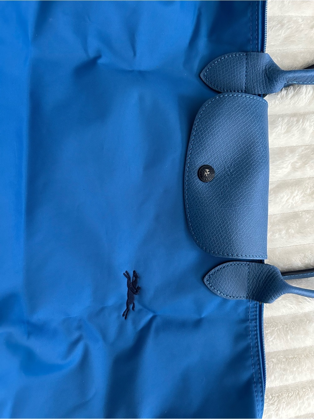 Longchamp Medium Le Pliage Blue Nylon Tote - Picture 5 of 12